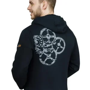 Garantierte Lieferung Sweatjacke mit Kapuze, Farbe schwarz/grau, Gr. M